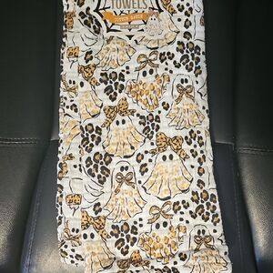 Halloween Ghost and Leopard Print Kitchen Towels